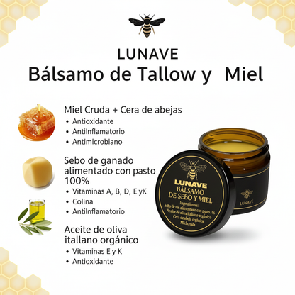 Lunave - Bálsamo de sebo de res y miel